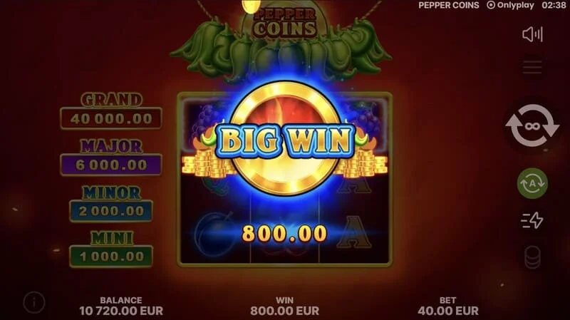 Pepper Coins - câștig mare pe o grilă de 3x3